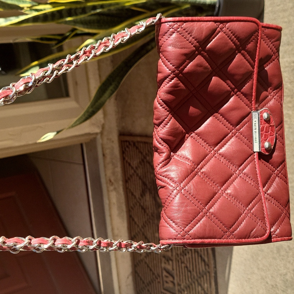 Judith Ripka Quilted Leather Convertible Chain Strap